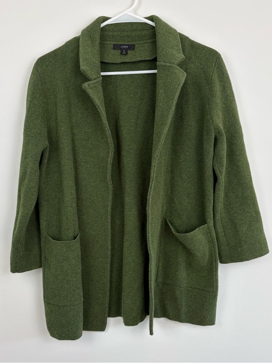 J. Crew Sweaters - J. Crew Forest Green Crewneck Cardigan Cotton/Wool/Poly blend size Small